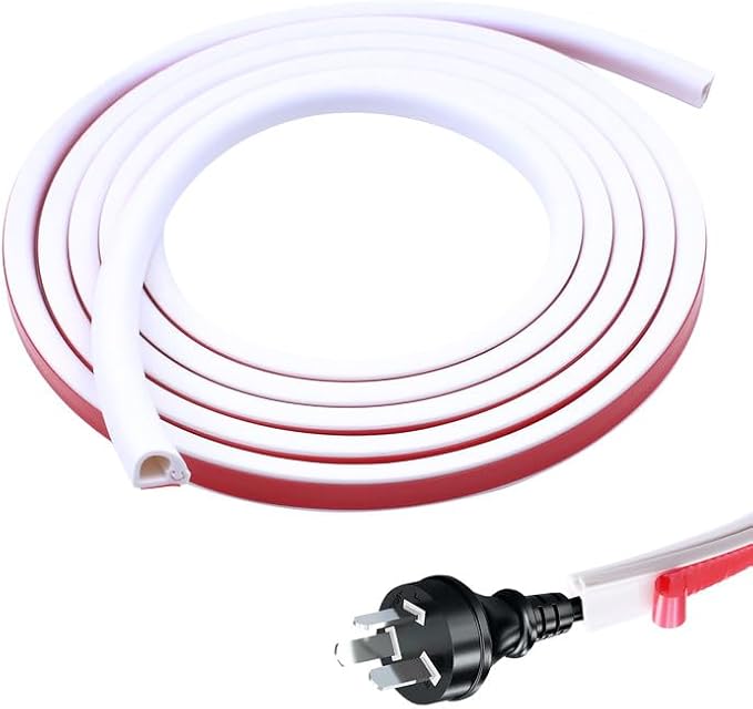 Mini Canalina Portacavi 3M Canale Flessibile per Cavi Canali a Cavo Semicircolare Bianco Canalina Passacavi Adesiva per Nascondere 1 Cavo, Canaline Passacavi per Fili sul Pavimento della Parete - Honorern