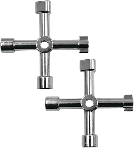 2 Pezzi 4-Modi Chiave di Utility Universale per Quadro Elettrico Chiave Multifunzionale di Utilità Robusto e Durevole per Contatore Acqua Cassetta Gas Armadio Utenze(Argento) - Honorern