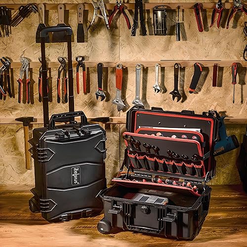 Valigia da trasporto Zelsius con imbottitura in schiuma | 18 litri | valigetta per fotocamera con ruote, box per esterni, valigetta in plastica - Honorern