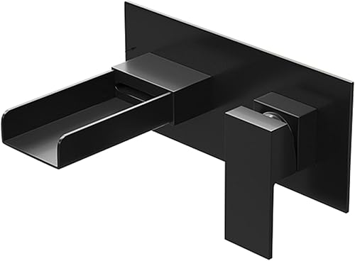 Rubinetto A Cascata Per Lavabo A Muro Rubinetto Per Lavabo Bagno Miscelatore Bagno Lavabo Rubinetteria Per Lavabo Miscelatore Acqua Calda E Fredda Antispruzzo Tutto In Rame,nero - Honorern