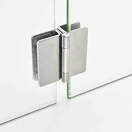 Cerniere Cerniera per Porta in Vetro Senza Foro Morsetti per Vetro per armadietto in Acciaio Inossidabile Clip Senza Foratura Doppio Lato (2 Pezzi) - Honorern