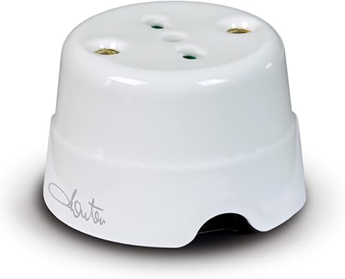 FANTON Presa elettrica bipasso italiana vintage in ceramica colore bianco 2P+T 16A da parete in porcellana installazione cavo tessile stile retrò 84010 - Honorern