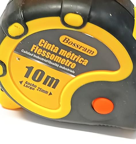 Flessometro da 10 Metri -Metro a Nastro 10mt x 25mm Clip per Cintura, Gancio Magnetico, Pesa=381grammi - Honorern