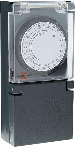 Brennenstuhl 1506465 Timer Meccanico Mz 44 IP 44, Grigio - Honorern