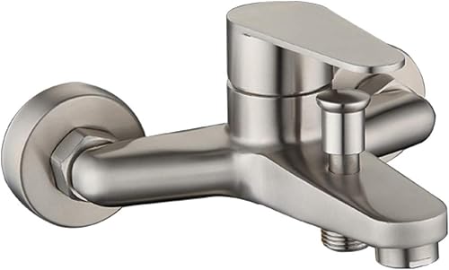 Rubinetto miscelatore per vasca da bagno, rubinetti in acciaio inox, rubinetto per vasca da bagno, con uscita doccia e rubinetto per vasca - Honorern