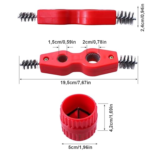 Pulitore per Tubi di Rame, Sbavatore per Tubi di Rame, Pulitore di Tubi di Rame e Sbavatore di Tubi di Rame, Punta per la Pulizia dei Tubi in Rame, per Tubi di Rame di uso Generale in Plastica - Honorern