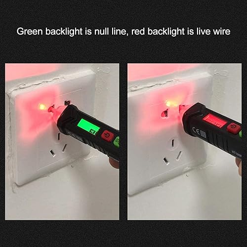 Tester di Tensione Senza HT100P Dual Range 12V-1000V/48V-1000V Penna Rilevatore di Tensione CA Indicatore di Rotazione a 3 Fasi Tester Penna con Torcia a Led Allarme Cicalino - Honorern