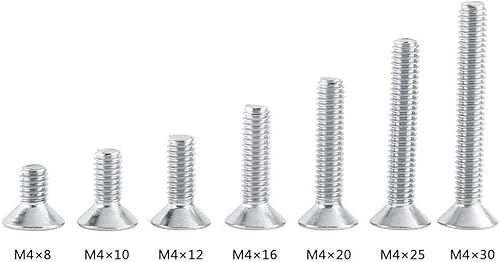 Bulloni, in acciaio inossidabile, con viti a testa piatta, M4x16 mm, 50 pezzi - Honorern