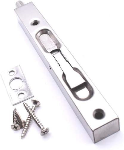 Chiusure a Scomparsa Nascoste da 6 Pollici, 2 Set Serratura a Bullone Scorrevole per Porta a Scomparsa in Acciaio Inossidabile 304 con Leva di Sicurezza, per Porte Francesi in Legno - Honorern