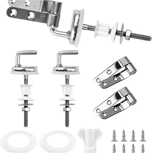 Cerniere Tavoletta Sedile WC,Kit di Fissaggio per Sedile WC,Fissaggi WC Sedile Universali per Copriwater,Attacco WC per Sedili WC,Elementi di Fissaggio per Cerniera del Sedile del WC - Honorern