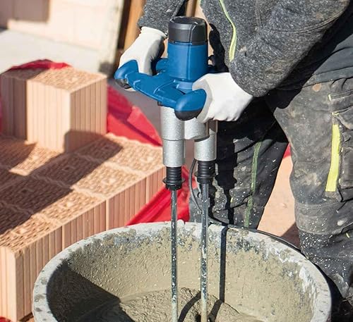 Trapano Miscelatore impastatore Mescolatore con Doppia Frusta 1600W Agitatore Miscelatore Sbattitore Betoniera a Doppia Paletta 6 Velocità per Calcestruzzo, Malta impugnatura ergonomica - Honorern