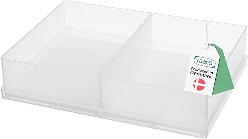 raaco Vassoio Porta Minuteria 55 8xA8-1, Vassoio con 8 Scomparti, Scatola Trasparente per Attrezzi, Organizer Viti, Cassetti & Conservazione di Piccoli Componenti, Facile da Pulire, 16 x 22 x 4,7 cm - Honorern