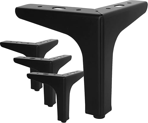 12 Pezzi Piedini per Mobili e Divani, 12.7 cm, gambe per mobili in stile moderno, gambe triangolari, piedini in metallo, ricambio per gambe dell'armadio - Nero - Honorern