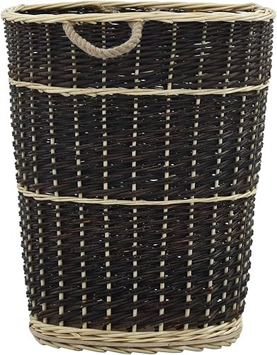 Cesta per Legna con Spallacci 57x51x69cm Salice Naturale-Cesto in Vimini Portalegna, Cesto Intrecciato Pieno, Cestino da Picnic Portaoggetti, Cesto Regalo per Feste, Raccolta Castagne, Funghi - Honorern