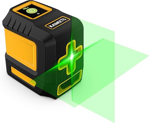 Livella Laser Autolivellante 30m, KAIWEETS Livella Laser Verde con Base Magnetica, Laser a Croce Orizzontale e Verticale con Custodia Protettiva e 2 Batterie - Honorern