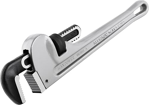 MaxPower Chiave per Tubi Dritta in Alluminio, Chiave per Idraulica da 35,5 cm, Diametro di Serraggio da 48mm - Honorern