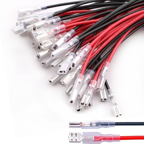 40 pezzi Capicorda,Terminali Elettrici, Connettori Elettrici 12v Isolati, Terminali a Crimpare Connettori Elettrici Cavo Terminale a Crimpare Femmina da 2,8 mm e 4,8 mm - Honorern