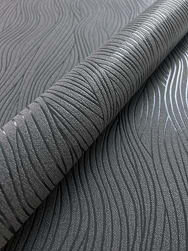 carta da parati Bianchi Ondulazioni Tessuto non Tessuto - Striscia Salvia Verdi Linea Struttura Moderna - Honorern