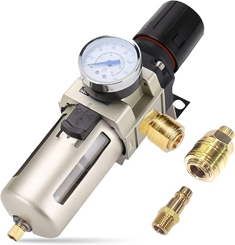 Riduttore di pressione 3/8', riduttore di pressione dell'aria compressa, riduttore di pressione da 3/8', aria compressa con attacco rapido, separatore ad aria compressa - Honorern