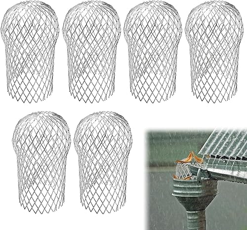 Protezione per Tubi di Scarico,Griglia per Grondaie,Metallico Filtro a Rete Coperture per i Tubi di Caduta,Coperchio della Lama del Canale di Drenaggio,Protezione per Grondaie 6 Pezzi Tokaneit - Honorern