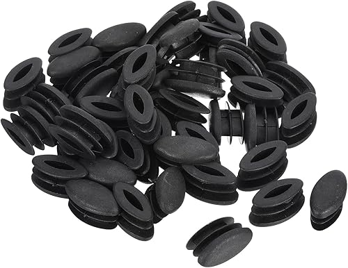 15mmx30mm Ovale Forma Plastica Tappi x 20pz Plastica Estremità Cappucci Inserto per Metallo Tubi, Recinzione, Inserto Scorrevole, Tubo Palo, Sedie e Mobili, [Nero] - Honorern