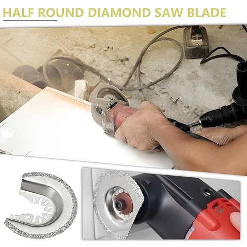 2 Pezzi 64mm Semicircolare Lama Diamantata Di Ricambio Lama Di Taglio Multiutensile Oscillante Lame Diamantate Grana Rimozione Stucco Compatibile Con Bosch Compatibile Con Dewalt - Honorern