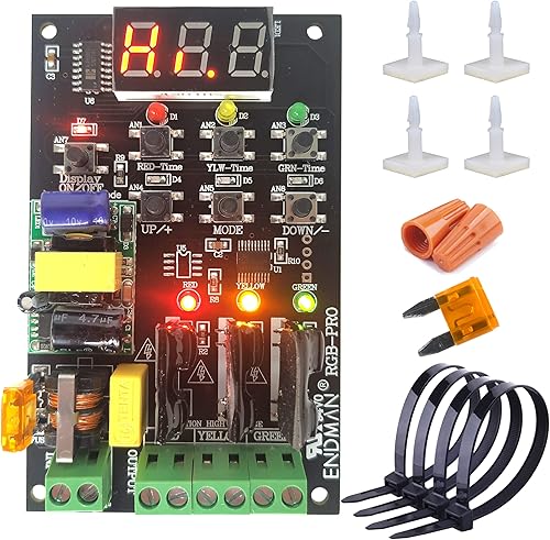 Sequencer del regolatore del semaforo con 39+ sequenze 3 canali 80VAC-260VAC completa accessori display a LED - Honorern