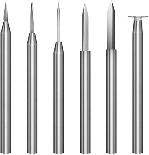 Set di punte da trapano per intaglio del legno per utensili rotanti Dremel, 6 pezzi, accessori per trapano per incisione, artigianato del legno, strumento per la lavorazione del legno, con gambo da 3 - Honorern