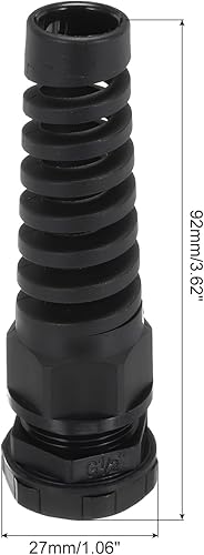 sourcing map 10 pressacavi G1/2' IP68, impermeabili, regolabili da 6 a 12 mm, connettori a spirale in nylon per cavi, nero - Honorern