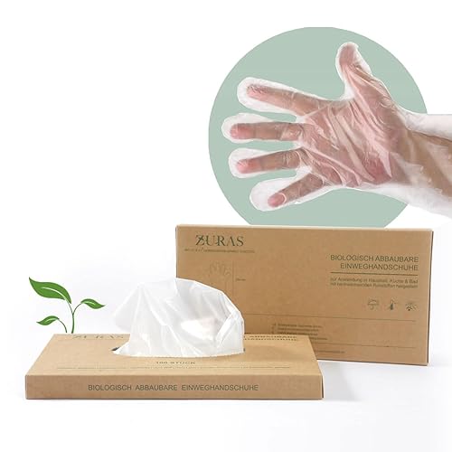 Guanti monouso biodegradabili, 200 pezzi, realizzati con materie prime vegetali, compostabili - Honorern