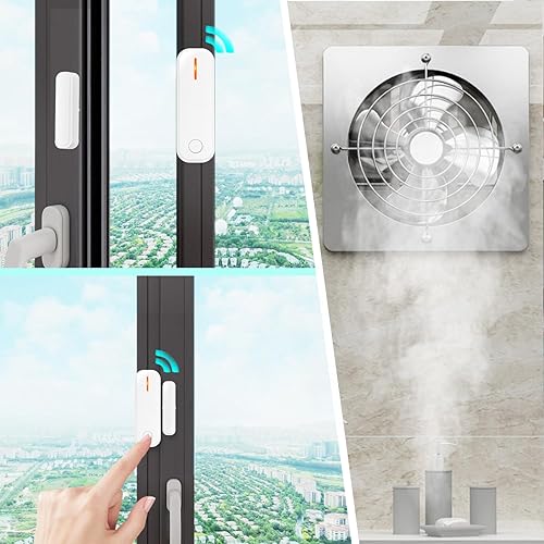 Interruttore Contatto Magnetico Senza Fili, Con Interruttore Contatto Magnetico Finestra E Presa Radio Per Cappa Aspirante, Camino, Interruttore Contatto Finestra, Due Modalità Di Controllo - Honorern