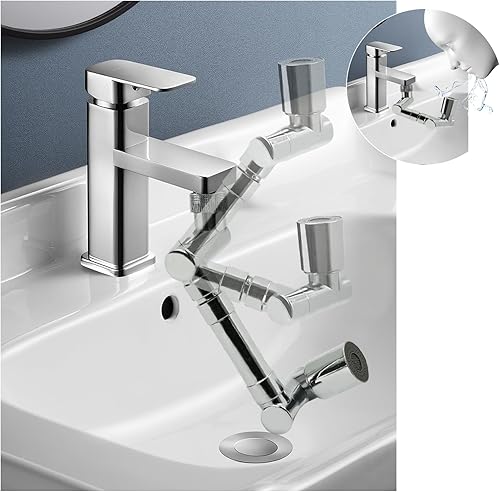 Braccio meccanico del rubinetto rotante a 360°, regolazione a due velocità, prevenzione schizzi di bolle, forte aumento della pressione, rubinetto universale, inclusi strumenti di smontaggio e - Honorern