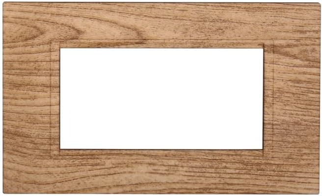 Placca Compatibile Con Bticino Living, Placche Plastica Quadrata, 1 Pezzo (4 Posti/Moduli,Legno Chiaro) - Honorern