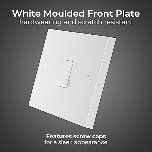 BG - Interruttore elettrico singolo, colore: Bianco, bianco, 912-0J - Honorern