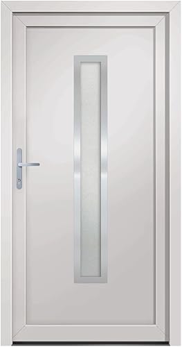 vidaXL Porta Ingresso Antracite 108x200 cm in PVC, porta, porta di ingresso, porta d'ingresso in PVC, porta entrata, porta in PVC, porte, porte in PVC - Honorern