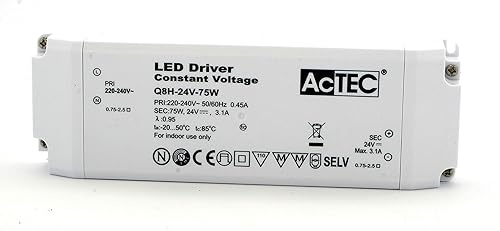 ALIMENTATORE TRASFORMATORE PER LED ACTEC CON MORSETTIERA CV MODE 24 V 75 WATT TENSIONE COSTANTE - Honorern