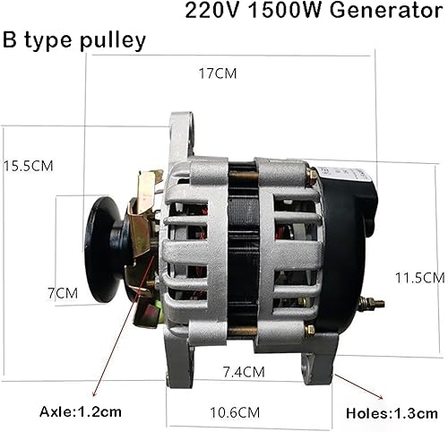 Generatore A Magneti Permanenti 220V 800W / 1300W / 1500W Motore per La Casa della Tensione Costante Senza Spazzole, Core Rame Piccola Alternatore per Tricicli E Motocicli,1500w,220V - Honorern
