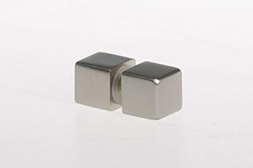 Pomello doppio in acciaio per box doccia a forma quadrata, dimensione 20x20mm. (Cromato Lucido) - Honorern