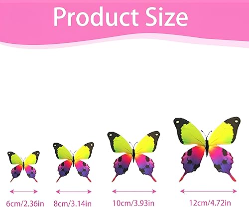 72 Pezzi Farfalle Decorative, Farfalle Decorative Da Parete, Adesivi Da Parete Decorativi, Stile Casuale, Non Fisso, Per La Decorazione Della Stanza, Festa Di Nozze, Decorazione Della Casa - Honorern