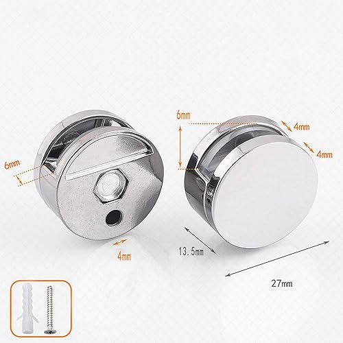 10 Pezzi Lega di Zinco Supporto Vetro Clip Staffa per Specchi con Viti di Montaggio Accessory per Specchi da Bagno - Honorern