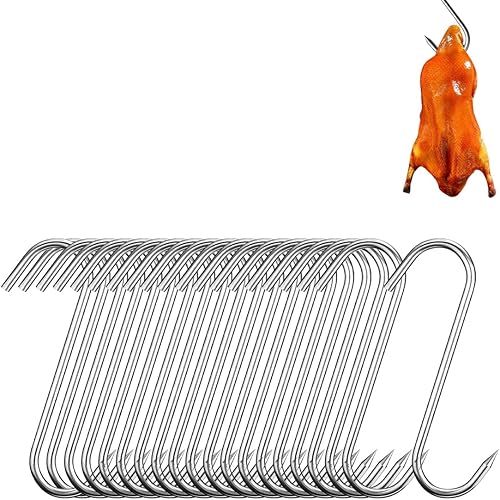 20 pezzi Gancio per carne a S, ganci a S in acciaio inox, Ganci da affumicatura in acciaio inox, Gancio da macellaio per la lavorazione della carne, Adatto per appendere anguille, manzo, maiale - Honorern