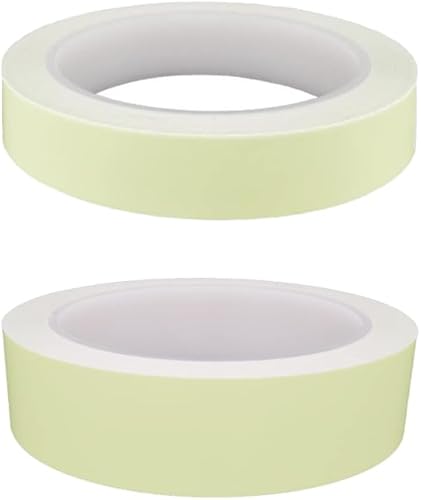 2 Pezzi Nastro Luminoso, 3metri x 1.5cm/2cm Nastro Fluorescente Adesivo, Glow in The Dark Tape, Nastro di Avvertenza, Nastro Sicurezza Autoadesivo, Rimovibile Impermeabile - Honorern