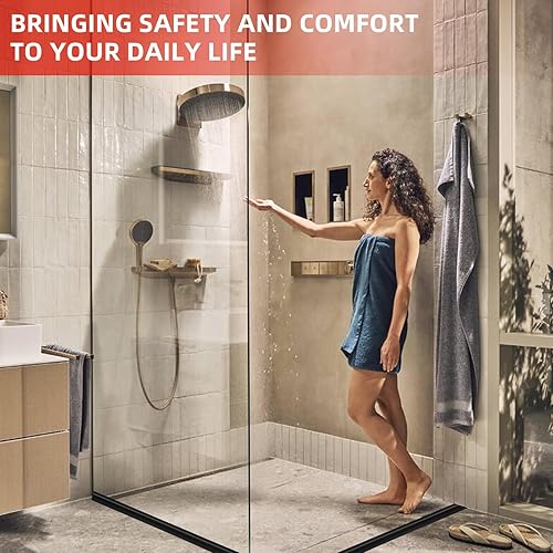 Barriera Doccia Ferma Acqua, 300cm Nastro Sigillante Impermeabile Bordo per Piatto Doccia in Silicone Autoadesiva per Porta Della Doccia Separazione Bagnata e Asciutta, per Bagno e Cucina (Nero) - Honorern