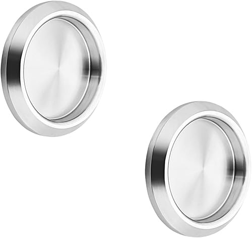 2 Pezzi Maniglia Porta Interna, 68 mm a Scomparsa Maniglia Porta, Acciaio Inox 304 Tondo Maniglia per Porta Scorrevole, per Specchi, Porte Scorrevoli, Armadi - Honorern