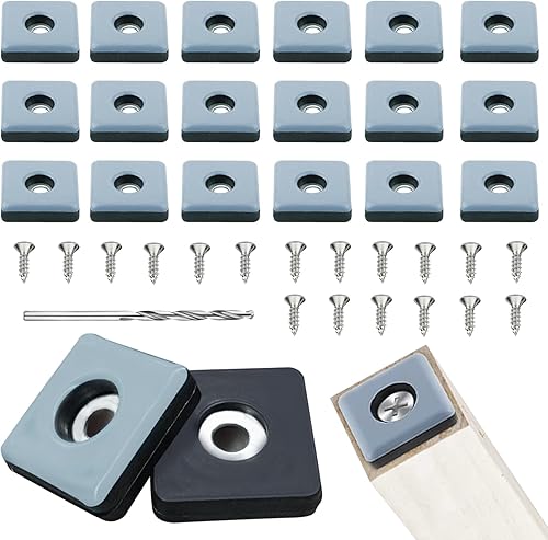18 X Feltrini in Teflon 25mm Piedini per Mobili in Teflon, cuscinetto per mobili con viti, Scivoli con Chiodo Scivoli per Sedia per Spostare per scrivania - Honorern