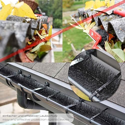 Wiltec Spazzola per grondaie e Barriera Anti piccioni 20 scovoli 24 m Ø 8cm per Pannelli fotovoltaici - Honorern