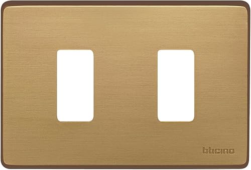BTicino 503/2/BR Placca 2 Posti, Bronzo - Honorern