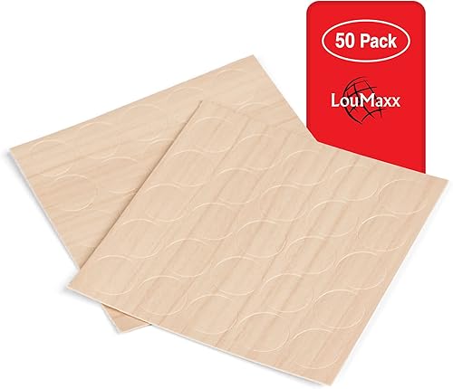 LouMaxx coprivite rotondo, decoro acero, Ø 14 mm - Set di 50 copriviti - Adesivi autoadesivi per fori di vite e per fori di trapano acero universale. - Honorern