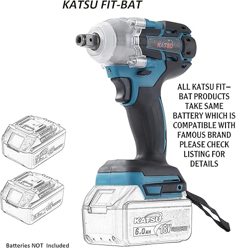 Avvitatore a Impulsi a Batteria Brushless 21V KATSU FIT-BAT, 1/2' 400Nm Avvitatori a Massa Battente, con Motore Brushless, con Custodia e 2 Adattatori, senza Batteria o Caricatore 102478 - Honorern