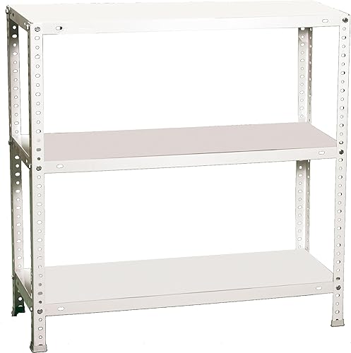 Simon Rack Scaffale Metallo Garage e 3 Ripiani, Capacità di Carico 75 kg e Punto di Flessione, 1000x1100x400 mm, Metallo, Scaffalatura per Garage, Grigio - Advantage - Honorern